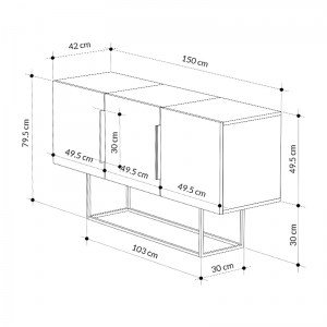 meg-GP037-0176,1-5 ΜΠΟΥΦΕΣ ΜΕΛΑΜΙΝΗΣ TONTINI MEGAPAP ΧΡΩΜΑ ΛΕΥΚΟ - ΜΑΥΡΟ ΕΦΕ ΜΑΡΜΑΡΟΥ 150X42X79,5ΕΚ.