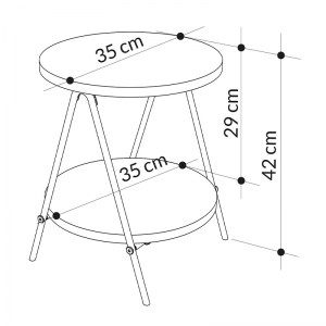 meg-GP037-0187,1-5 ΤΡΑΠΕΖΑΚΙ ΒΟΗΘΗΤΙΚΟ ESSEL MEGAPAP ΜΕΛΑΜΙΝΗΣ ΧΡΩΜΑ ΑΝΟΙΧΤΗ ΜΟΚΑ 35X35X42ΕΚ.