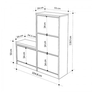 meg-GP037-0188,1-5 ΠΑΠΟΥΤΣΟΘΗΚΗ ΜΕΛΑΜΙΝΗΣ DUDE MEGAPAP ΧΡΩΜΑ ΛΕΥΚΟ 104,8X26X118,5ΕΚ.