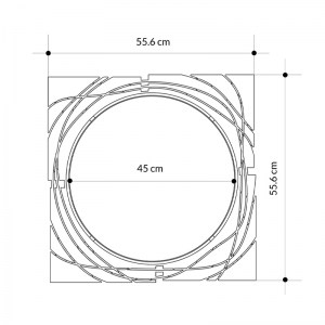 meg-GP037-0192,1-3 ΚΑΘΡΕΠΤΗΣ ΤΟΙΧΟΥ HULLA MEGAPAP ΑΠΟ ΜΕΤΑΛΛΟ ΧΡΩΜΑ ΜΑΥΡΟ 55,6X2X55,6ΕΚ.