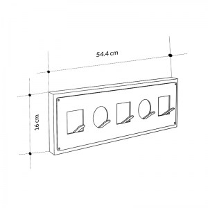 meg-GP037-0196,1-4 ΚΡΕΜΑΣΤΡΑ ΤΟΙΧΟΥ ICON MEGAPAP ΑΠΟ ΜΕΛΑΜΙΝΗ - ΜΕΤΑΛΛΟ ΧΡΩΜΑ SAPPHIRE OAK - ΜΑΥΡΟ 54,4X2X16ΕΚ.