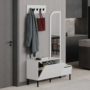 meg-GP037-0201,3-1 ΕΠΙΠΛΟ ΕΙΣΟΔΟΥ MILA MEGAPAP ΜΕ ΚΡΕΜΑΣΤΡΑ ΧΡΩΜΑ ΛΕΥΚΟ 120X37X171,6ΕΚ.