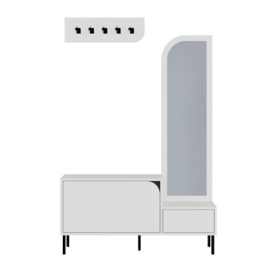 meg-GP037-0201,3-4 ΕΠΙΠΛΟ ΕΙΣΟΔΟΥ MILA MEGAPAP ΜΕ ΚΡΕΜΑΣΤΡΑ ΧΡΩΜΑ ΛΕΥΚΟ 120X37X171,6ΕΚ.