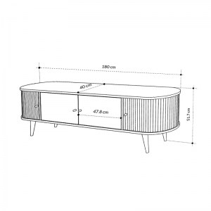 meg-GP037-0202,1-6 ΕΠΙΠΛΟ ΤΗΛΕΟΡΑΣΗΣ GENTLE MEGAPAP ΧΡΩΜΑ SAPPHIRE OAK 180X40X52ΕΚ.