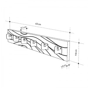 meg-GP037-0205,1-4 ΚΡΕΜΑΣΤΡΑ ΤΟΙΧΟΥ FLOW MEGAPAP ΧΡΩΜΑ ΛΕΥΚΟ 63X1,8X9,8ΕΚ.