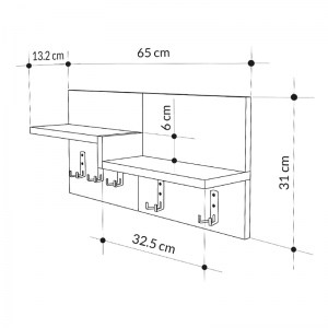 meg-GP037-0208,1-4 ΚΡΕΜΑΣΤΡΑ ΤΟΙΧΟΥ HARMON MEGAPAP ΧΡΩΜΑ SAPPHIRE OAK - ΛΕΥΚΟ 65X15X31ΕΚ.