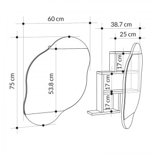 meg-GP037-0218,1-4 ΚΑΘΡΕΠΤΗΣ ΜΠΑΝΙΟΥ CLOUD MEGAPAP ΧΡΩΜΑ ΛΕΥΚΟ 60X13X75ΕΚ.