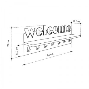 meg-GP037-0221,1-4 ΚΡΕΜΑΣΤΡΑ ΤΟΙΧΟΥ WELCOME MEGAPAP ΧΡΩΜΑ ΜΑΥΡΟ - SAPPHIRE OAK 86X15,2X29ΕΚ.