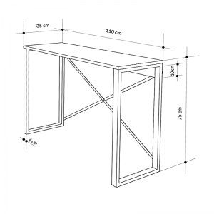 meg-GP037-0223,1-4 ΚΟΝΣΟΛΑ ARCHIE MEGAPAP ΧΡΩΜΑ ΓΚΡΙ ΡΕΤΡΟ - ΜΑΥΡΟ 110X35X75ΕΚ.