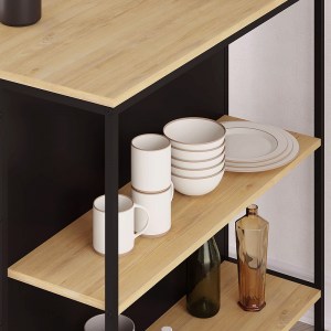 meg-GP037-0224,1-3 ΤΡΑΠΕΖΙ ΜΠΑΡ DETROIT MEGAPAP ΧΡΩΜΑ SAPPHIRE OAK - SILKY BLACK 100X60X95ΕΚ.