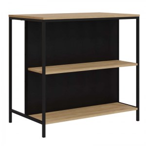 meg-GP037-0224,1-4 ΤΡΑΠΕΖΙ ΜΠΑΡ DETROIT MEGAPAP ΧΡΩΜΑ SAPPHIRE OAK - SILKY BLACK 100X60X95ΕΚ.