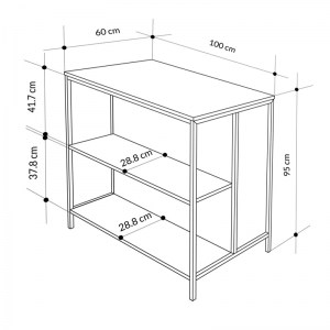 meg-GP037-0224,1-5 ΤΡΑΠΕΖΙ ΜΠΑΡ DETROIT MEGAPAP ΧΡΩΜΑ SAPPHIRE OAK - SILKY BLACK 100X60X95ΕΚ.