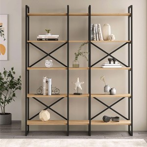 meg-GP037-0227,1-1 ΒΙΒΛΙΟΘΗΚΗ DUSAN MEGAPAP ΧΡΩΜΑ SEPET OAK 143,5X30X175ΕΚ.