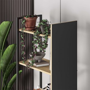 meg-GP037-0228,1-1 ΒΙΒΛΙΟΘΗΚΗ DETROIT MEGAPAP ΧΡΩΜΑ SAPPHIRE OAK - SILKY BLACK 58X35,2X175ΕΚ.