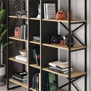 meg-GP037-0230,1-1 ΒΙΒΛΙΟΘΗΚΗ DETROIT MEGAPAP ΧΡΩΜΑ SAPPHIRE OAK - SILKY BLACK 143,5X35,2X175ΕΚ.