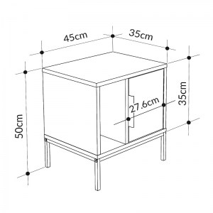meg-GP037-0233,1-4 ΚΟΜΟΔΙΝΟ GLYNN MEGAPAP ΧΡΩΜΑ SAPHHIRE OAK 45X35X50ΕΚ.