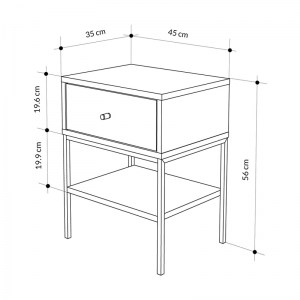 meg-GP037-0234,1-5 ΚΟΜΟΔΙΝΟ LISA MEGAPAP ΧΡΩΜΑ SAPHHIRE OAK 45X35X56ΕΚ.