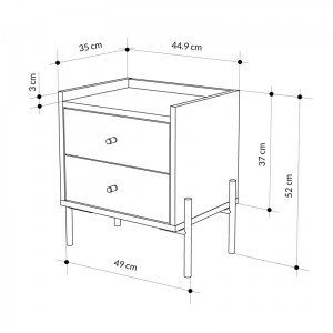 meg-GP037-0235,1-5 ΚΟΜΟΔΙΝΟ MALTA MEGAPAP ΧΡΩΜΑ SAPHHIRE OAK 49X35X52ΕΚ.