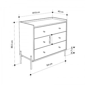 meg-GP037-0236,1-5 ΣΥΡΤΑΡΙΕΡΑ MALTA MEGAPAP ΧΡΩΜΑ SAPPHIRE OAK 94X40X80,1ΕΚ.