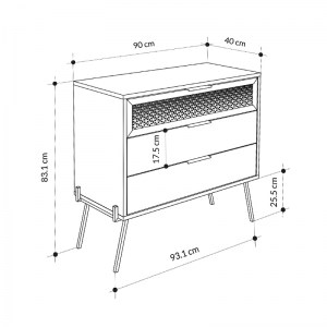 meg-GP037-0237,1-4 ΣΥΡΤΑΡΙΕΡΑ NAIVE MEGAPAP ΧΡΩΜΑ SAPPHIRE OAK 93,1X40X83,1ΕΚ.