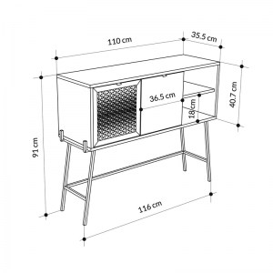 meg-GP037-0238,1-5 ΚΟΝΣΟΛΑ NAIVE MEGAPAP ΧΡΩΜΑ SAPPHIRE OAK 116X35,5X91ΕΚ.