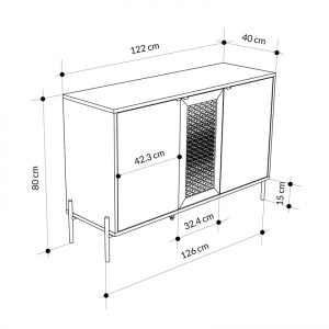 meg-GP037-0240,1-2 ΜΠΟΥΦΕΣ NAIVE MEGAPAP ΧΡΩΜΑ SAPPHIRE OAK 126X40X80ΕΚ.