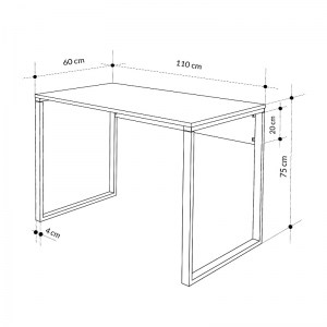 meg-GP037-0241,2-3 ΓΡΑΦΕΙΟ ΕΡΓΑΣΙΑΣ INNA MEGAPAP ΧΡΩΜΑ ΜΑΥΡΟ ΕΦΕ ΜΑΡΜΑΡΟΥ 110X60X75ΕΚ.