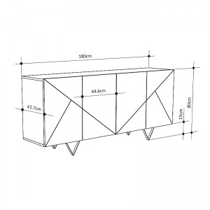 meg-GP037-0242,1-4 ΜΠΟΥΦΕΣ JAKOMEN MEGAPAP ΧΡΩΜΑ ΑΝΟΙΧΤΟ ΚΑΡΥΔΙ 180X41,7X80ΕΚ.
