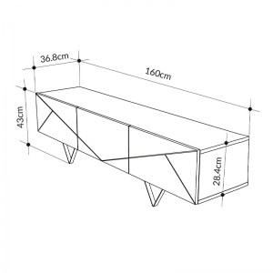 meg-GP037-0243,1-4 ΕΠΙΠΛΟ ΤΗΛΕΟΡΑΣΗΣ JAKOMEN MEGAPAP ΧΡΩΜΑ ΑΝΟΙΧΤΟ ΚΑΡΥΔΙ 160X36,8X43ΕΚ.