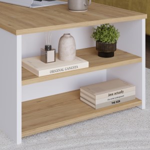 meg-GP037-0244,1-2 ΤΡΑΠΕΖΑΚΙ ΣΑΛΟΝΙΟΥ BERG MEGAPAP ΧΡΩΜΑ ΦΥΣΙΚΟ ΟΞΙΑΣ - ΛΕΥΚΟ 110X60X40ΕΚ.
