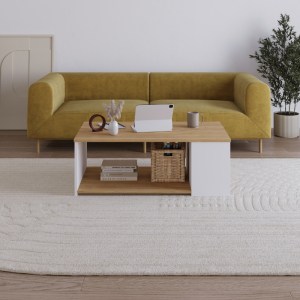 meg-GP037-0244,1-3 ΤΡΑΠΕΖΑΚΙ ΣΑΛΟΝΙΟΥ BERG MEGAPAP ΧΡΩΜΑ ΦΥΣΙΚΟ ΟΞΙΑΣ - ΛΕΥΚΟ 110X60X40ΕΚ.