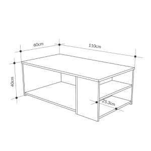 meg-GP037-0244,1-4 ΤΡΑΠΕΖΑΚΙ ΣΑΛΟΝΙΟΥ BERG MEGAPAP ΧΡΩΜΑ ΦΥΣΙΚΟ ΟΞΙΑΣ - ΛΕΥΚΟ 110X60X40ΕΚ.