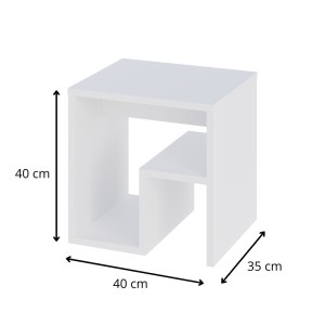 meg-GP037-0245,1-4 ΤΡΑΠΕΖΑΚΙ ΒΟΗΘΗΤΙΚΟ - ΚΟΜΟΔΙΝΟ BON MEGAPAP ΧΡΩΜΑ ΛΕΥΚΟ 40X35X40ΕΚ.