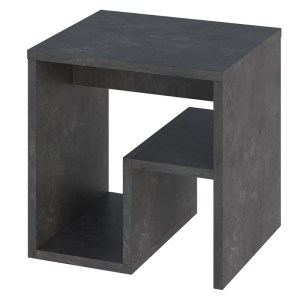 meg-GP037-0245,2-1 ΤΡΑΠΕΖΑΚΙ ΒΟΗΘΗΤΙΚΟ - ΚΟΜΟΔΙΝΟ BON MEGAPAP ΧΡΩΜΑ ΓΚΡΙ ΡΕΤΡΟ 40X35X40ΕΚ.