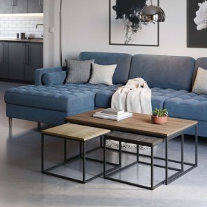 meg-GP037-0246,1-1 ΤΡΑΠΕΖΑΚΙ ΣΑΛΟΝΙΟΥ ΣΕΤ 3 ΤΜΧ. CAMELIA MEGAPAP ΧΡΩΜΑ ΑΝΟΙΧΤΟ ΚΑΡΥΔΙ - SAPPHIRE OAK - ΚΑΦΕ 110X60X41,8ΕΚ.