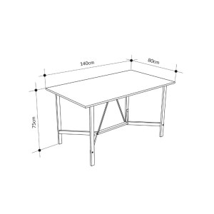 meg-GP037-0247,1-4 ΤΡΑΠΕΖΙ ADORO MEGAPAP ΧΡΩΜΑ ΜΑΥΡΟ 140X80X75ΕΚ.