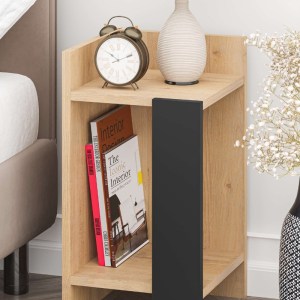 meg-GP037-0248,1-3 ΚΟΜΟΔΙΝΟ ELOS MEGAPAP ΧΡΩΜΑ SAPHHIRE OAK - SILKY BLACK 30X31,7X55ΕΚ.
