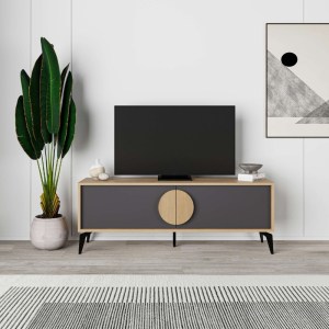 meg-GP037-0249,1-1 ΕΠΙΠΛΟ ΤΗΛΕΟΡΑΣΗΣ GORA MEGAPAP ΧΡΩΜΑ SAPPHIRE OAK - SILKY BLACK 140X35,6X51ΕΚ.