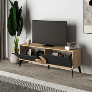 meg-GP037-0249,1-3 ΕΠΙΠΛΟ ΤΗΛΕΟΡΑΣΗΣ GORA MEGAPAP ΧΡΩΜΑ SAPPHIRE OAK - SILKY BLACK 140X35,6X51ΕΚ.