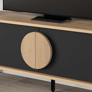 meg-GP037-0249,1-4 ΕΠΙΠΛΟ ΤΗΛΕΟΡΑΣΗΣ GORA MEGAPAP ΧΡΩΜΑ SAPPHIRE OAK - SILKY BLACK 140X35,6X51ΕΚ.