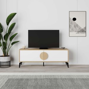 meg-GP037-0249,2-1 ΕΠΙΠΛΟ ΤΗΛΕΟΡΑΣΗΣ GORA MEGAPAP ΧΡΩΜΑ SAPPHIRE OAK - ΛΕΥΚΟ 140X35,6X51ΕΚ.
