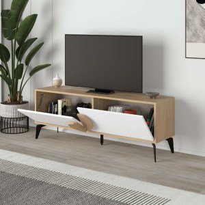 meg-GP037-0249,2-2 ΕΠΙΠΛΟ ΤΗΛΕΟΡΑΣΗΣ GORA MEGAPAP ΧΡΩΜΑ SAPPHIRE OAK - ΛΕΥΚΟ 140X35,6X51ΕΚ.