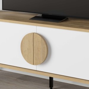 meg-GP037-0249,2-3 ΕΠΙΠΛΟ ΤΗΛΕΟΡΑΣΗΣ GORA MEGAPAP ΧΡΩΜΑ SAPPHIRE OAK - ΛΕΥΚΟ 140X35,6X51ΕΚ.