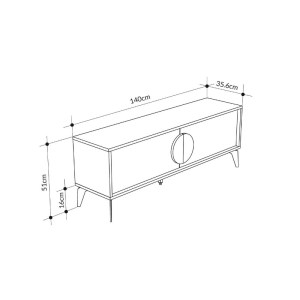 meg-GP037-0249,2-5 ΕΠΙΠΛΟ ΤΗΛΕΟΡΑΣΗΣ GORA MEGAPAP ΧΡΩΜΑ SAPPHIRE OAK - ΛΕΥΚΟ 140X35,6X51ΕΚ.