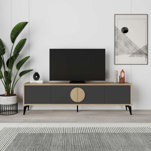 meg-GP037-0250,1-0 ΕΠΙΠΛΟ ΤΗΛΕΟΡΑΣΗΣ GORA MEGAPAP ΧΡΩΜΑ SAPPHIRE OAK - SILKY BLACK 180X35,6X51ΕΚ.