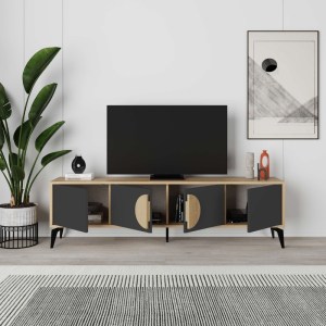 meg-GP037-0250,1-1 ΕΠΙΠΛΟ ΤΗΛΕΟΡΑΣΗΣ GORA MEGAPAP ΧΡΩΜΑ SAPPHIRE OAK - SILKY BLACK 180X35,6X51ΕΚ.