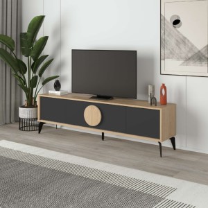 meg-GP037-0250,1-2 ΕΠΙΠΛΟ ΤΗΛΕΟΡΑΣΗΣ GORA MEGAPAP ΧΡΩΜΑ SAPPHIRE OAK - SILKY BLACK 180X35,6X51ΕΚ.