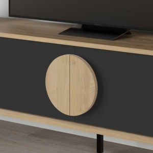 meg-GP037-0250,1-3 ΕΠΙΠΛΟ ΤΗΛΕΟΡΑΣΗΣ GORA MEGAPAP ΧΡΩΜΑ SAPPHIRE OAK - SILKY BLACK 180X35,6X51ΕΚ.