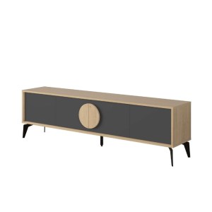 meg-GP037-0250,1-4 ΕΠΙΠΛΟ ΤΗΛΕΟΡΑΣΗΣ GORA MEGAPAP ΧΡΩΜΑ SAPPHIRE OAK - SILKY BLACK 180X35,6X51ΕΚ.
