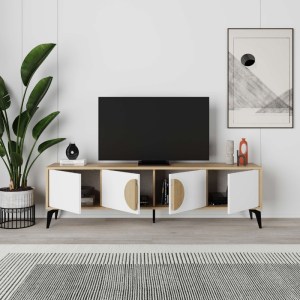 meg-GP037-0250,2-1 ΕΠΙΠΛΟ ΤΗΛΕΟΡΑΣΗΣ GORA MEGAPAP ΧΡΩΜΑ SAPPHIRE OAK - ΛΕΥΚΟ 180X35,6X51ΕΚ.